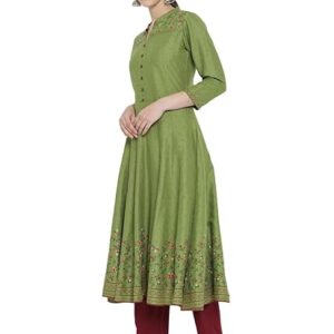 Yash Gallery Women's Rayon Floral Printed Anarkali Kurta for Women