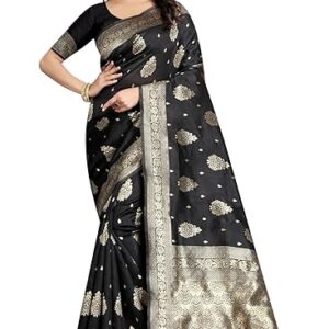 Sugathari Women's Art Silk Navy Blue Kanchipuram Saree (SAN ENGLE 3 N BLUE)