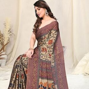 MIRCHI FASHION Women's Chiffon Floral Printed Saree with Blouse Piece