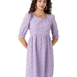 Amazon Brand - Symbol Women's Cotton Fit and Flare One Piece Knee-Length Dress