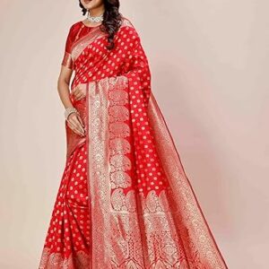 Shasmi Women's Banarasi Saree Pure Kanjivaram Silk Saree Soft new ladies 2025 Design Wear Pattu Sarees Latest Party Sari collections With Blouse Piece for Wedding sadi (PARI-215)