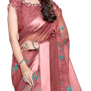 MIRCHI FASHION Women's Cotton Blend Fancy Floral Printed Saree with Blouse Piece
