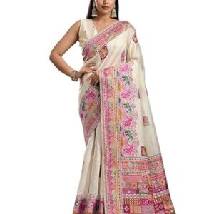 Cotton Digital Printed Embellished Saree With Tassels And Unstitched Blouse Piece (CHITRALEKHA_VOL1_PARENT)