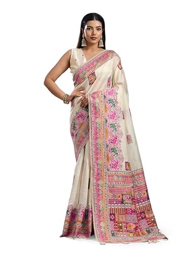 Cotton Digital Printed Embellished Saree With Tassels And Unstitched Blouse Piece (CHITRALEKHA_VOL1_PARENT)