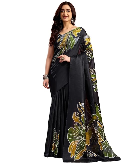 SIRIL Women's Cotton Printed Saree With Unstitched Blouse Piece - Image 2