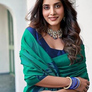 SAMAH Women's Banarasi Silk Jacquard Saree with Unstitched Blouse Piece