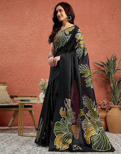 SIRIL Women's Cotton Printed Saree With Unstitched Blouse Piece - Image 5