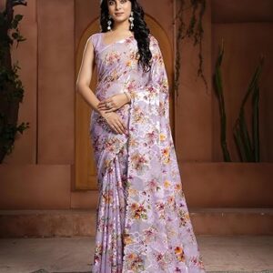 Garden Vareli Viscose Brasso Floral Print Saree