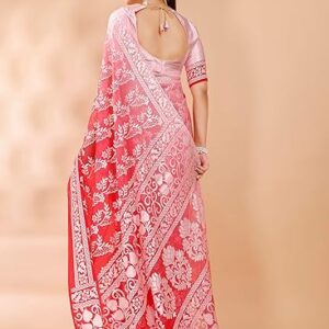 Garden Vareli Viscose Brasso Floral Print Saree with Unstitched Blouse Piece