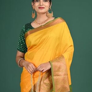 Women's South Art Silk Saree with Zari Border | Traditional Indian Wear for Women | Lightweight & Comfortable |Stylish, Vibrant Colors & Premium Finish |Soft & Easy to Drape | Elegant