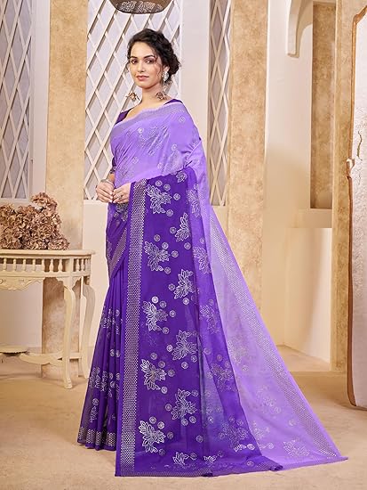 Garden Vareli Taspa Embellishment Work Saree With Unstitched Blouse Piece - Image 3