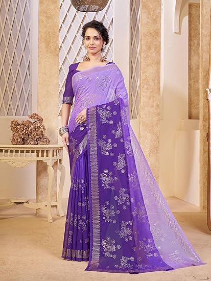 Garden Vareli Taspa Embellishment Work Saree With Unstitched Blouse Piece - Image 4