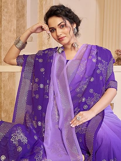Garden Vareli Taspa Embellishment Work Saree With Unstitched Blouse Piece - Image 5